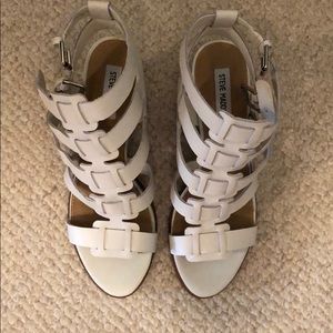 Steve Madden White Leather Heels